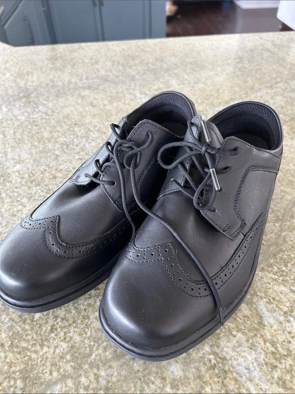 Classic Black Wingtip Derby Shoes for Men
